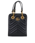 GG Marmont Matelasse Mini Crossbody, &pound;595, Handbags, Black, Leather, Front view